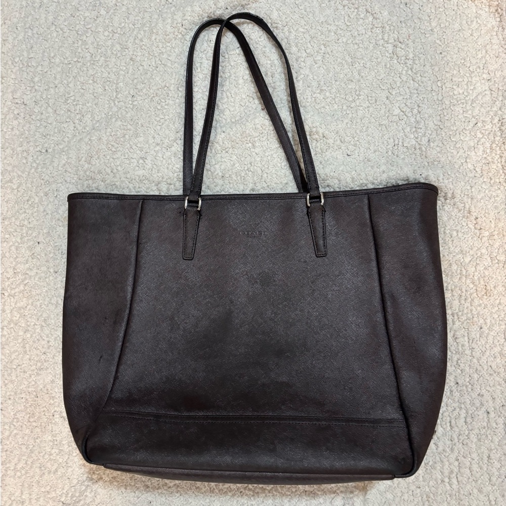 Coach Dark Brown Leather Tote Bag